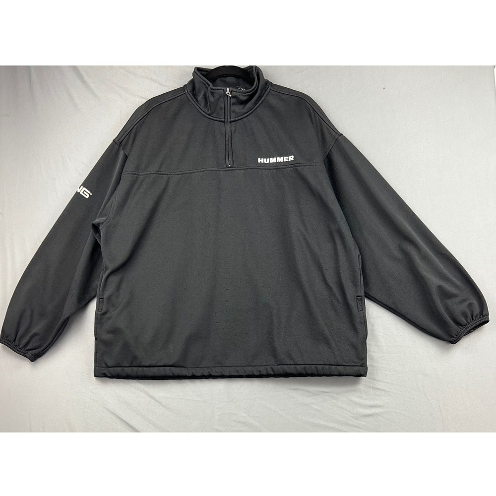 Ping Hummer Pullover Mens Large 1/4 Zip Golf Jacket Black Fleece Lined Fair